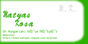matyas kosa business card
